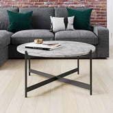 The Attic Mia Marble and Metal Coffee Table Black